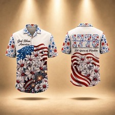 Floral USA 250th Anniversary Hawaiian Shirt, 1776 2026 Semiquincentennial picture