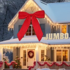 72 x 90 Inches Large Outdoor Christmas Bow, Red, Style 02 picture