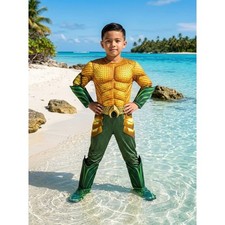 Rubies DC Comics Aquaman Muscle Chest Child Costume Size Small 4-6 641365 picture