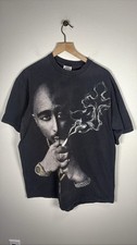 Vintage Tupac Shakur Pro Club Rhinestone T Shirt Men Black Jeweled Rap Tee 2XL picture