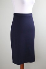 ST. JOHN CAVIAR COLLECTION NWT $395 Navy Wool Milano Knit Pencil Skirt Size 6 picture