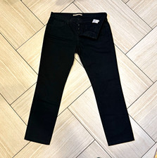 Vince Men’s Slim Straight Fit Black Denim Jeans 32x30 Straight Leg Button Fly picture