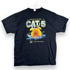 Angry Tuna T Shirt Mens 2XL Black Short Sleeve Panama City Beach Survived Cat 5 picture