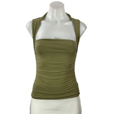 Aritzia Contour Women's Green Sleeveless Square Neck Sculpt Knit Tank Top Size S picture