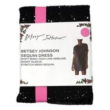 Betsey Johnson Women's Relaxed Fit Sequin Mini Dress (Black, XXL) picture