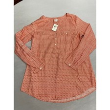 J.Jill Sunday Says Women’s Medium Tall Orange Print Long Sleeve Tunic NWT picture
