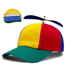 Adult Unisex Rainbow Spinning Helicopter Hat Fancy Dress Baseball Propeller Cap picture