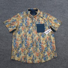 Smartwool Shirt Mens XL Multicolor Almond Meadow Floral Short Sleeve Stretch NEW picture