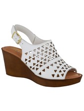 BELLA VITA Womens White Deb-italy Almond Toe Wedge Slingback Sandal 8.5 M picture
