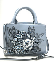 BRIGHTON Masterpiece 3D Nessy Chambray Blue Laser Cut Butterflies/Floral picture