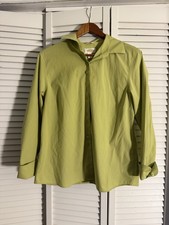 Talbots Wrinkle Resistant Stretch Shirt Womens 12 Lime Green Button Down Cuffed picture