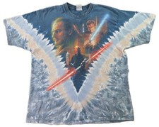 Vintage 90s 1999 Liquid Blue XL Tie Dye Star Wars Ep 1 Phantom Menace T Shirt picture