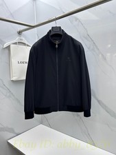 Loro Piana Men's Classic Regular Long Sleeve Top Casual Zipper Jacket Black New picture