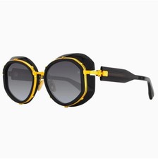 BALMAIN PARIS BRIGITTE BPS-129A-53 BLACK GOLD TITANIUM ROUND SUNGLASSES JAPAN picture