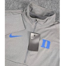 Duke Blue Devils Nike Quarter Zip Pullover Mens Small Gray Dri-FIT NWT picture