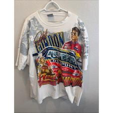 Vintage 90s NASCAR Jeff Gordon T Shirt 2001 All Over Print Sz 2XL picture