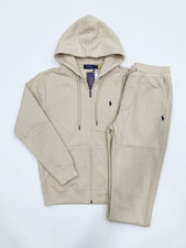 Polo Ralph Lauren Men’s Full Tracksuit Set Hoodie & Jogger Pants Beige picture