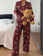 Dream Adore Bear Plaid Print Pajama Clothes Set Teddy Bear Pajama Clothes Set Pa picture