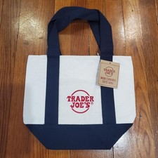 Trader Joe’s Canvas Tote Shopping Bag - MINI CLASSIC NAVY BLUE - NEW with TAGS picture