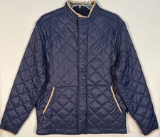 NWOT Mizzen+Main Belmont Diamond Quilted Jacket Mens M Blue Full Zip Snap Button picture