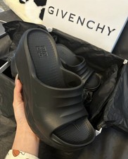 Givenchy Marshmallow Sandals Black Rubber Wedge Slides Box Storage Bag Women 37 picture
