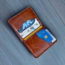 Premium Handmade Leather Bifold Wallet Full Grain Leather Perfect Gift for Mens picture