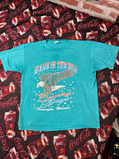Velva Sheen Men's XL Teal Eagle Country Days USA Patriotic Graphic Tee picture