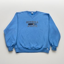 Vintage Russell Athletic Sweatshirt Mens L Blue Crewneck 90s Fleece picture
