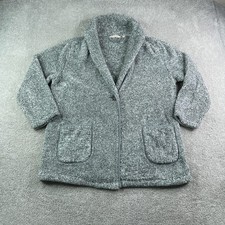 Soft Surroundings Cardigan Women Large Gray Fleece Most Wonderful Cardi Shawl picture