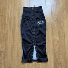 Dolce & Gabbana D&G SS 2003 Vintage Black Lace Up Corset Maxi Skirt Y2K IT 40 picture