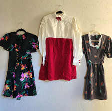 15 pc 1960s / 70's True Vintage Clothing Lot Mini Maxi Dress Lot  XS - Large picture