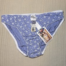 NWT 90’s Chic Kmart VTG Blue Floral 100% Cotton Bikini Panties Size 2X /9 RARE picture