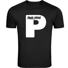 Powerstroke Small chest P Design T-Shirt Unisex Black Color Front & Back S - 5XL picture