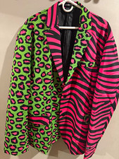 Suitmeister Men's Jacket 2XL Green Pink Black Animal Print Costume picture