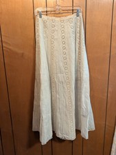 Antique Edwardian White Eyelet Lawn Skirt c.1905 36