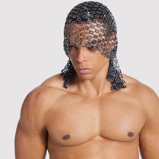 4pcs  Mens Glitter Rhinestone Crystal Headpiece body chain Headscarf Club Party picture