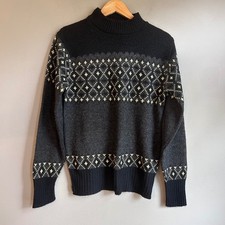 Vintage Robert Bruce Paul Mage Scandinavian Nordic Sweater Black Grey Mens M picture