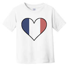 French Flag T-Shirt - Cute French Flag Heart - France Infant Toddler Shirt picture