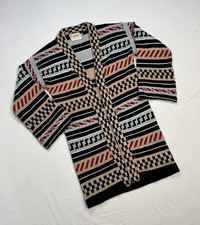True VTG Cowichan 70s Aztec Western Knit Cardigan Sweater M Native Kimono RARE picture