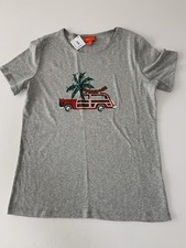 Holiday Lane Women’s Gray Christmas Holiday Graphic Crew Neck T-Shirt S Stretch picture