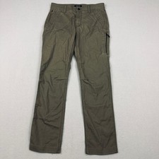 Proof Pants Men Size 31 Olive Green Solid Straight Stretch Utility Hiking Cargo picture