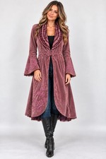 Nataya Velvet Coat Women’s XL Plum Victorian Gothic Lagenlook Embroidered picture