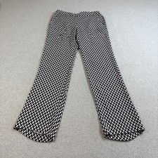 Theory Silk Pants Women 6 Blue White Mitrana Geometric Print Pull On Office Twee picture