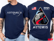 Artemis II Launch to The Moon Space Mission 2026 Front and Back T-Shirt picture