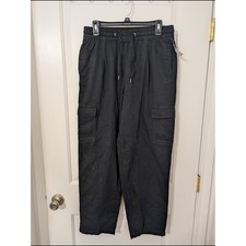 NWT GAP Black Cargo Pants M Tall Utility Drawstring Baggy Y2K $79.95 picture