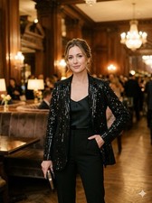 Vintage Cache Sequin Black Evening Jacket picture
