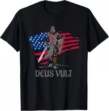 2026/NEW LIMITED Distressed Deus Vult Crusader, God Wills it T-Shirt S-5XL picture