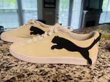 PUMA “Big Cat” Suede Men's Low Top Lace-Up Sneakers Suede Beige/Black Solid picture