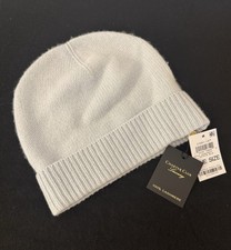 NWT Charter Club Luxury 100% Cashmere Cuffed Beanie Hat Crystal Blue picture