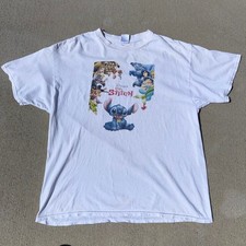 Vintage Disney Lilo & Stitch Movie Promo Crossover Cast White Graphic Shirt XL picture
